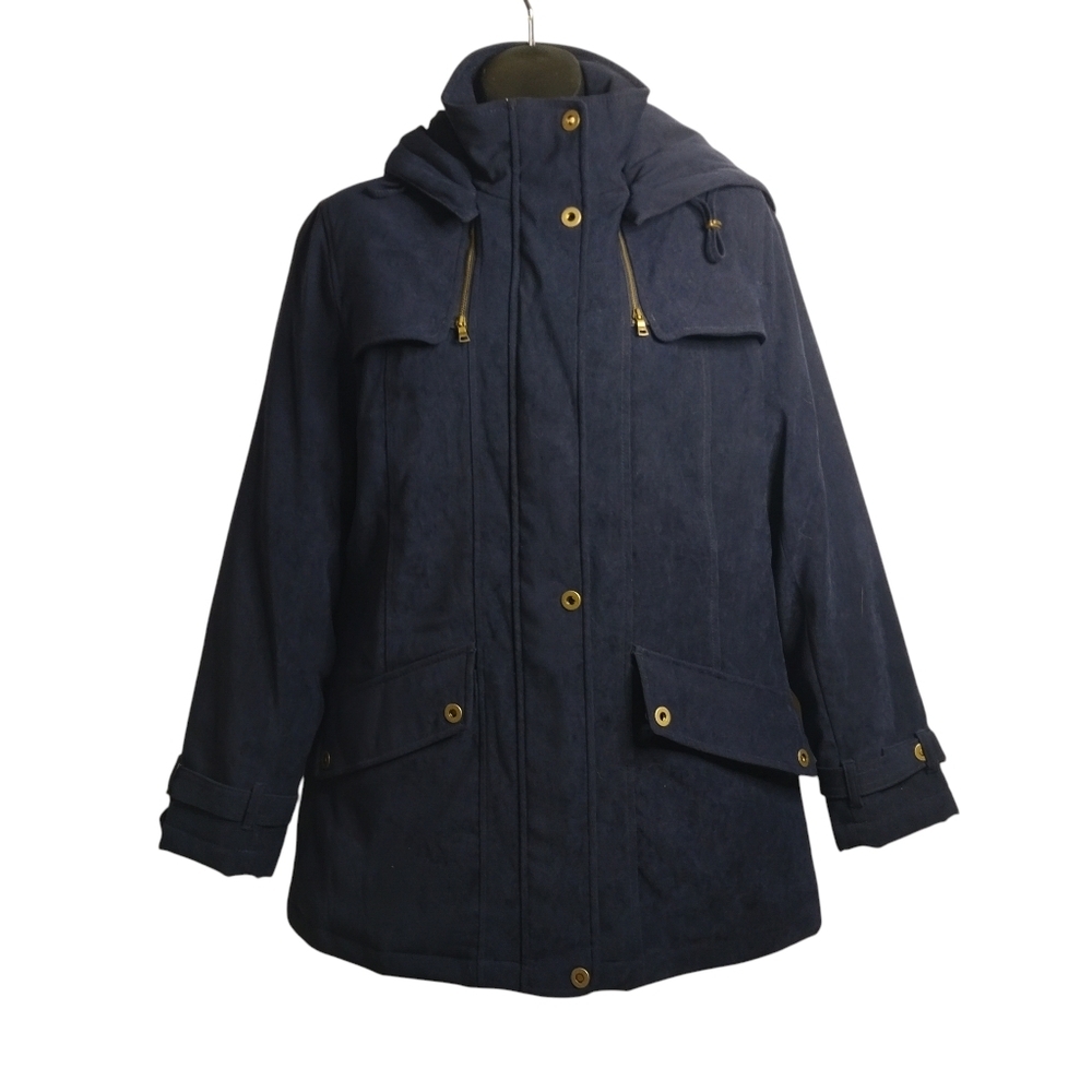 Mackintosh Women's Navy Blue Removable Hood Quilted Winter Jacket Coat Size S